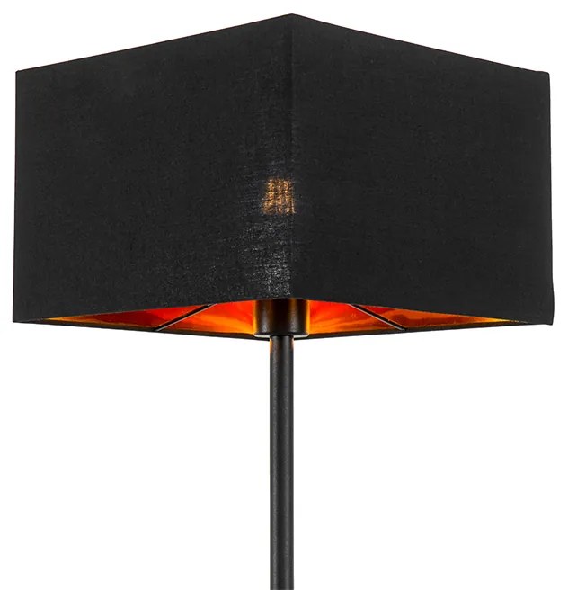 Moderná stojaca lampa čierna so zlatým štvorcom - VT 1