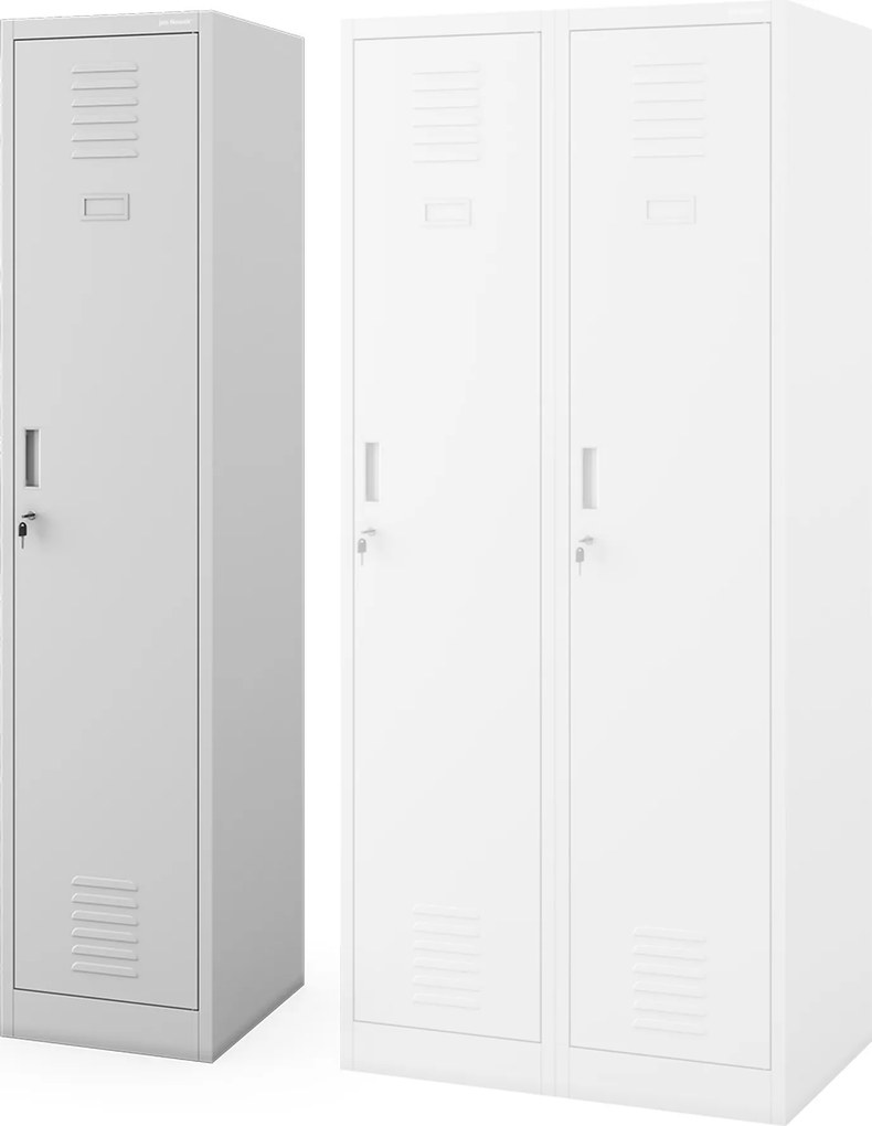 Šatníková skrinka s 2 priehradkami sivá, 400x1800x500 mm: KACPER 1 Plus