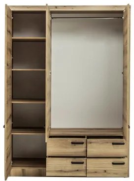 Veľká šatníková skriňa DENVER so 4 zásuvkami