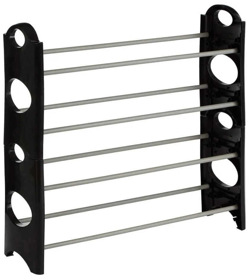 Kovový stojan na topánky v čiernej a striebornej farbe Tavia – Premier Housewares