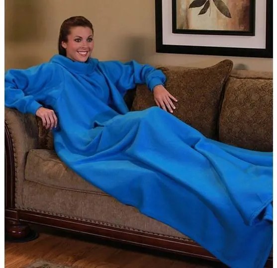 Verk Fleecová TV deka s rukávmi Snuggie 180 x 140 cm modrá