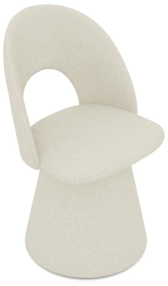 Krémovobiele čalúnené jedálenské kreslo Kalo – Makamii