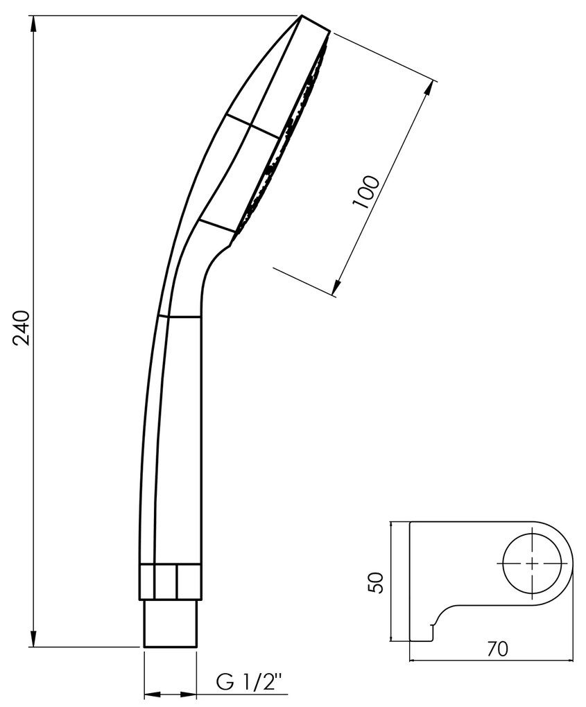 Aqualine Aqualine, BETTY sprchová súprava, vyklopný držiak, chróm, 11453