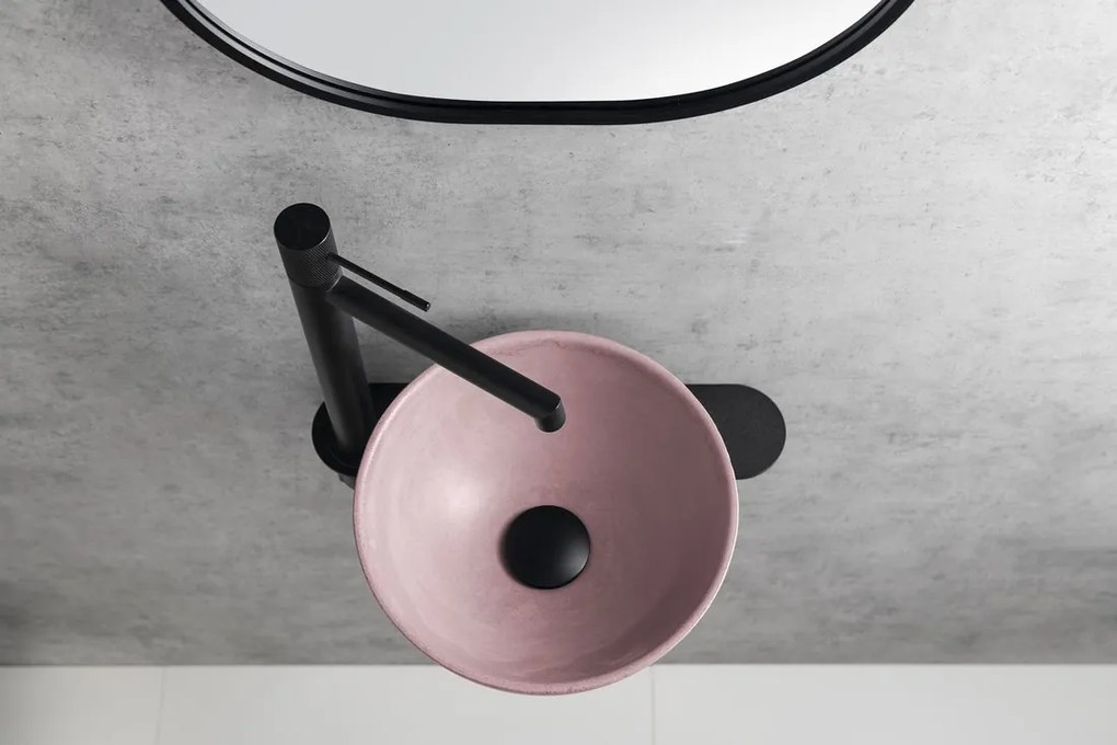 Sapho Sapho, MINOR betónové umývadlo na dosku, priemer 26cm, ružová matná, MR26021
