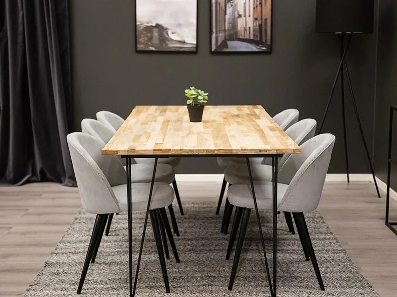 Bali Velvet III stolová súprava teak béžová/sivá