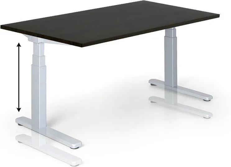Výškovo nastaviteľný stôl, 725-1075 mm, ručný, 1800 x 800 mm, wenge