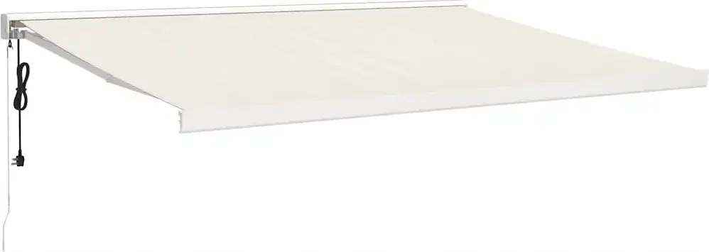 vidaXL Zrolovateľná markíza, krémová, 4x3 m, tkanina a hliník