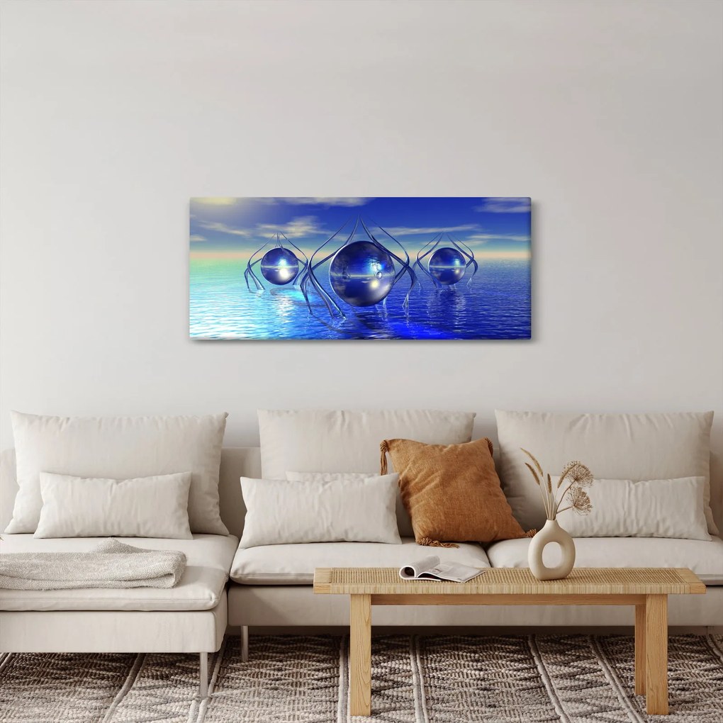 Obraz abstrakcie - voda (120x50 cm)