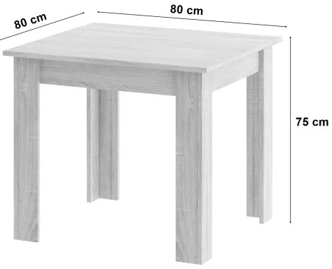 Jedálenský stôl ARTISAN naturálny, so štyrmi stoličkami MARK čierne