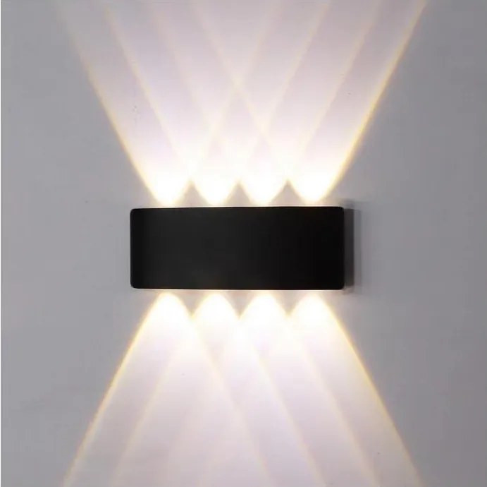 Top Light - LED Vonkajšie nástenné svietidlo RAY LED/8W/230V IP44 4000K čierna