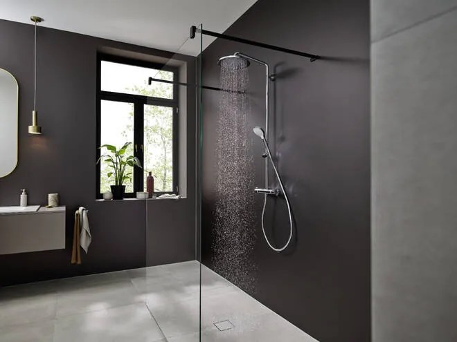 Hansgrohe Croma Select S, Showerpipe 280 1jet EcoSmart 9 l/min s termostatom, chróm, HAN-26794000