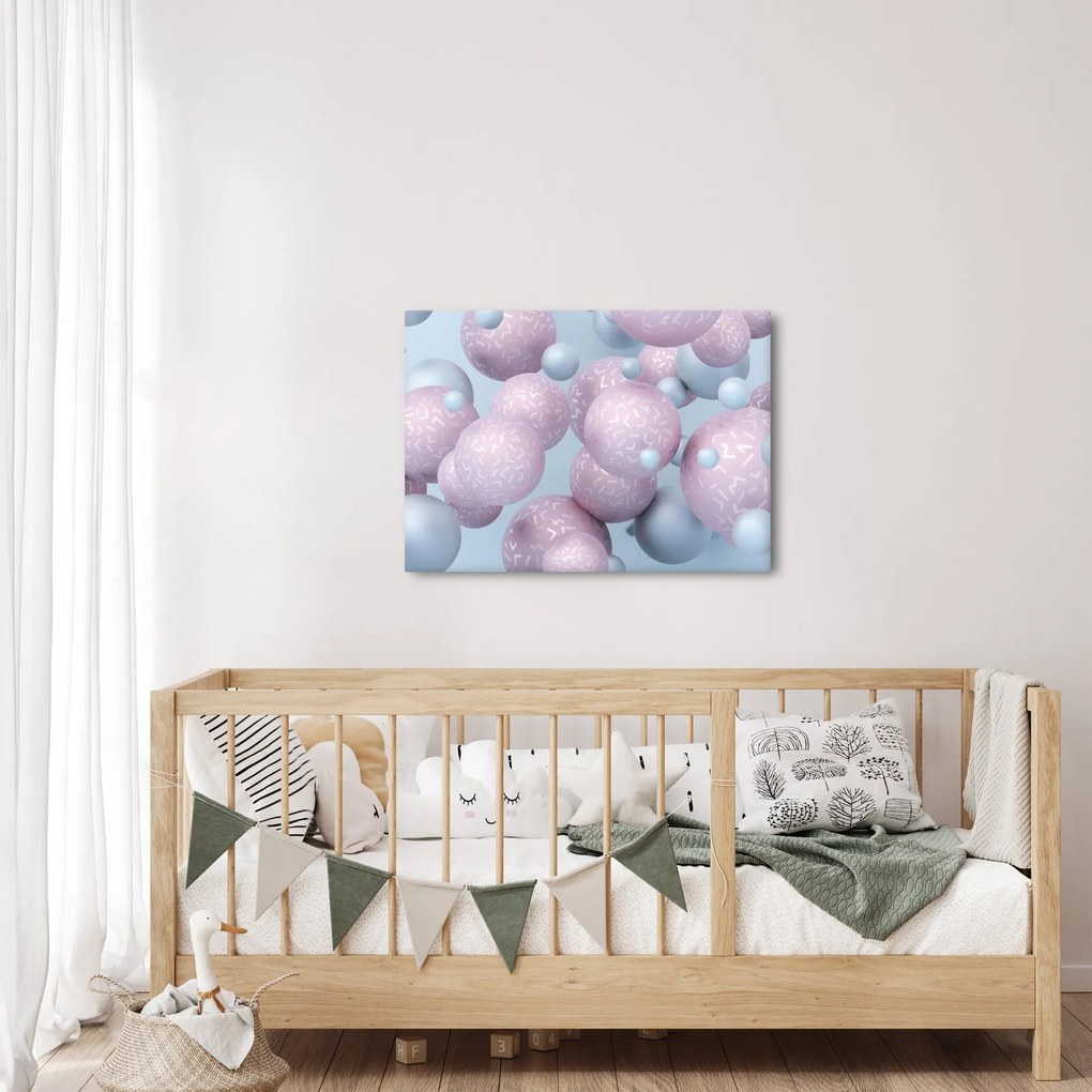 Abstraktný obraz - Pastelové guľa (70x50 cm)