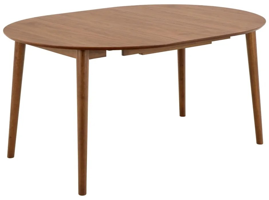 Okrúhly rozkladací jedálenský stôl s prídavnou doskou v dekore orecha ø 115 cm Montreux – Actona