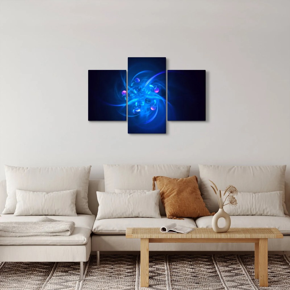 Moderný obraz modrej abstrakcie (90x60 cm)