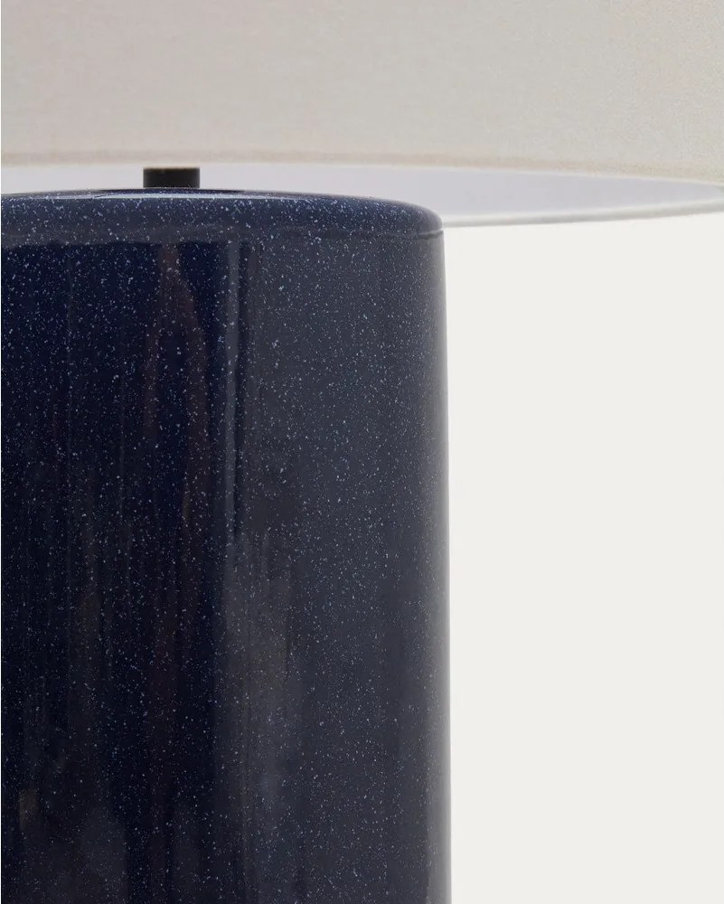 Modrá stolová lampa s textilným tienidlom (výška 53,5 cm) Toneric – Kave Home