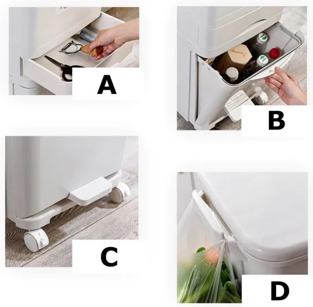 Odpadkový kôš NARDAN 42 l biely