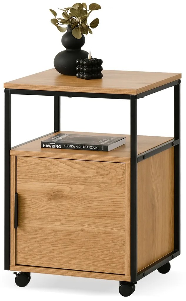 Skrinka Adlo (čierny dub + čierna). Akcia -16%. Vlastná spoľahlivá doprava až k Vám domov. 1111798