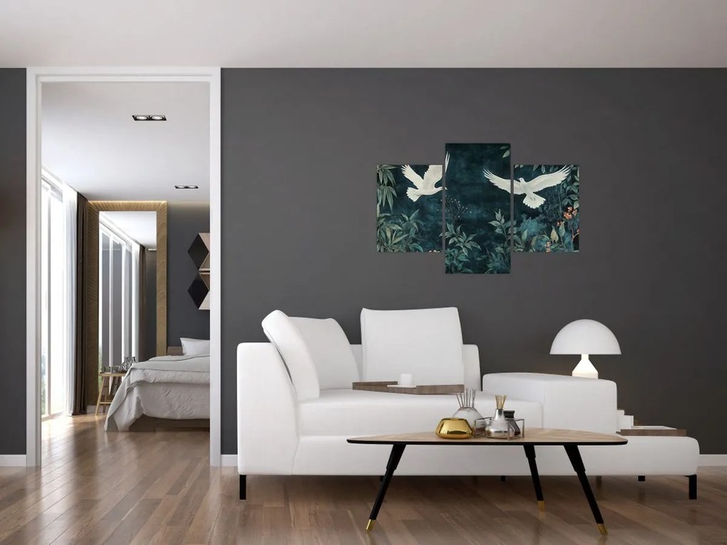 Obraz - Dve holubice (90x60 cm)
