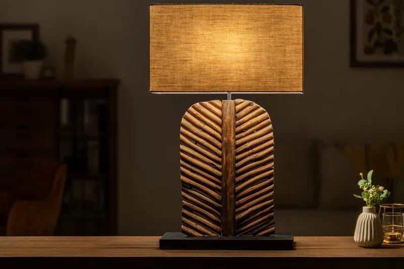 Dizajnová stolná lampa Lance 63 cm hnedá - longan