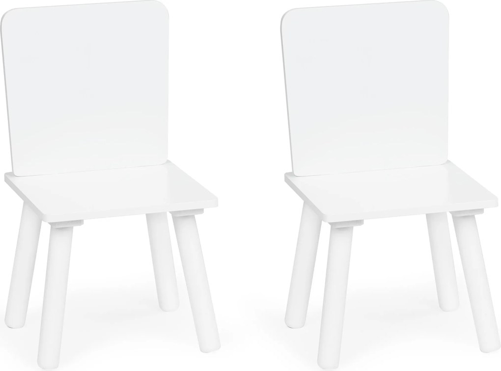 ECOTOYS detský stolík + 2 stoličky, biely skandinávsky set so sieťovým úložiskom