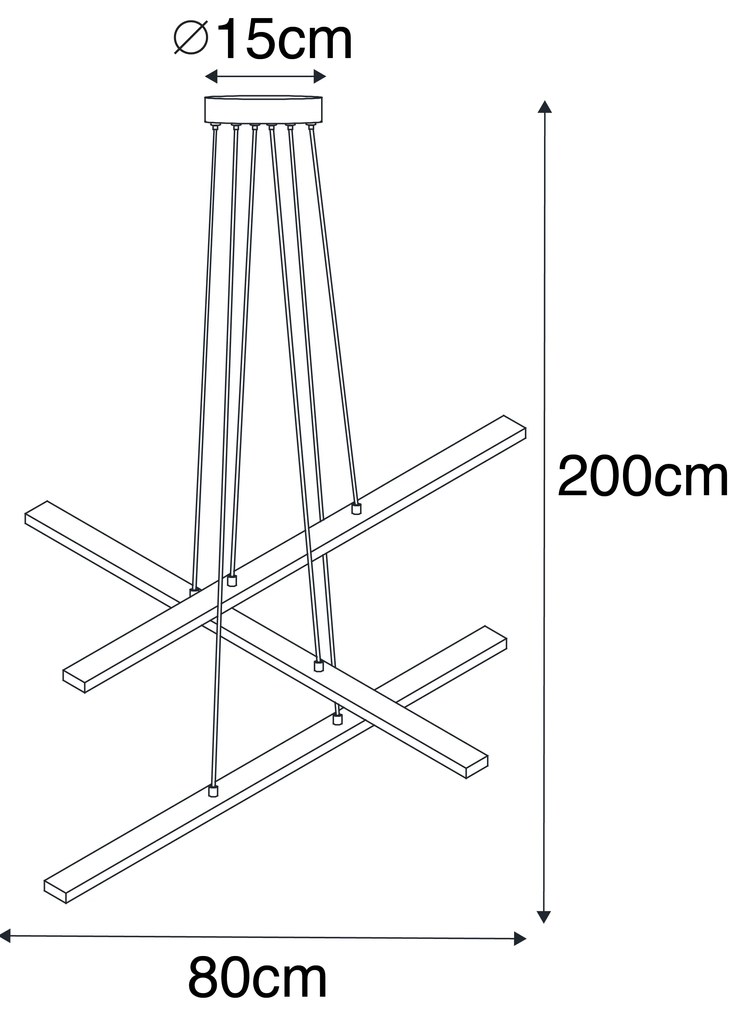 Závesné svietidlo čierne vrátane LED 3-stupňové stmievateľné 6-žiarovkové - Jolanta