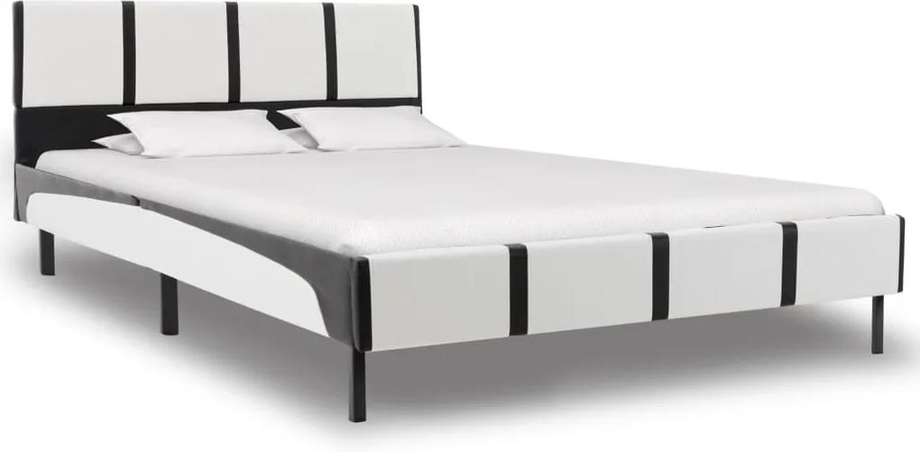 280283 Edco Rám postele čierno -biely umelá koža 120x200 cm
