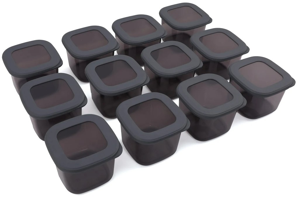 Súprava 12 ks kuchynských boxov BONNIE antracitová