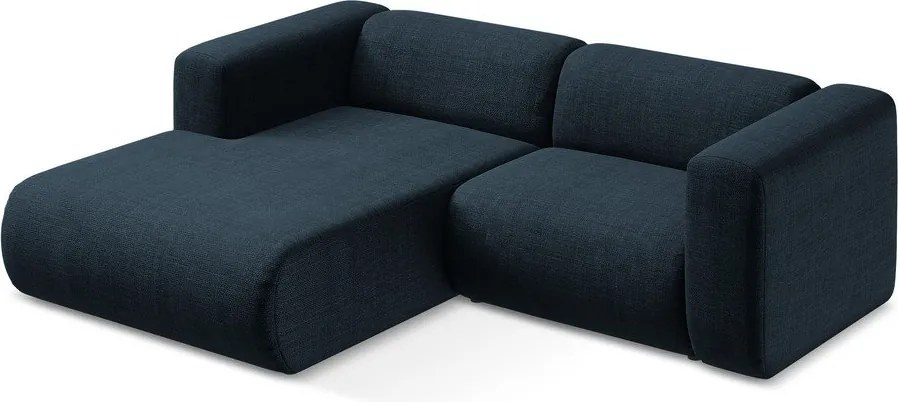 Modrá rohová pohovka (ľavý roh/s leňoškou) Ekahi – Makamii