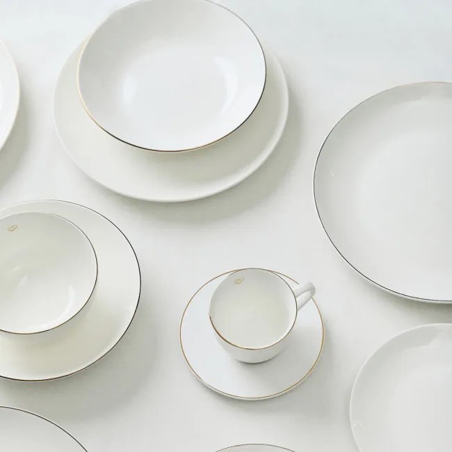 Hlboký tanier AURO so zlatým okrajom 992012