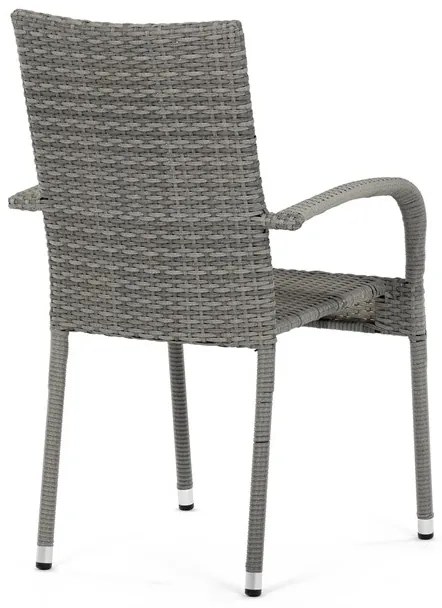 Autronic BONTEC Záhradná stolička, kov, polyratan, sivá, AZC-S2114 GREY Farba: Šedá