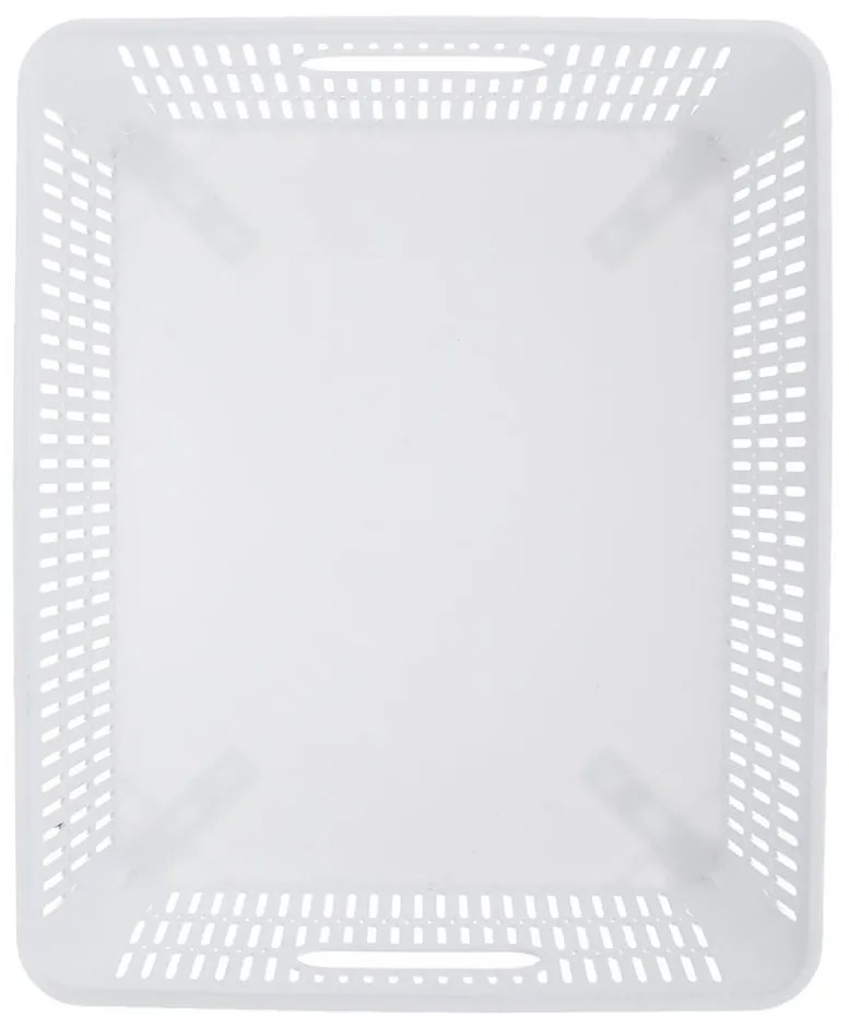 Orion XL - Univerzálny košík NESTA, výsuvné klapky na stohovanie, biely, 38 x 33 x 13 cm