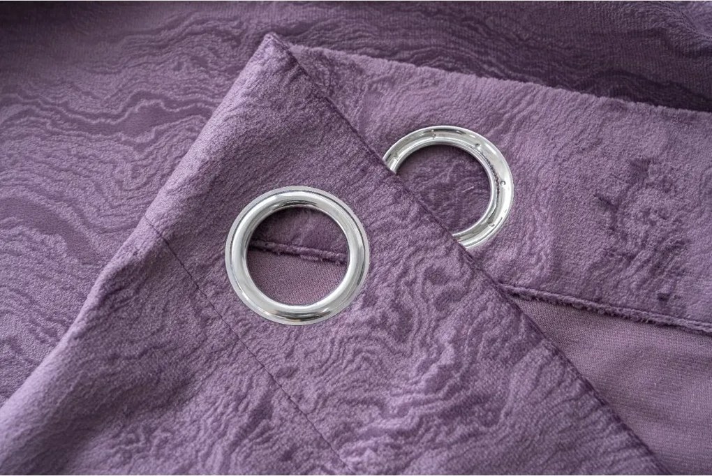 Zatemňovací záves DUNES VELVET 140x250 cm, fialový Zavesenie: Kovové krúžky