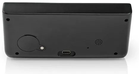 Nedis WCACQ20BK - Budík s LCD displejom a bezdrôtovú nabíjačkou 15W/5V čierna