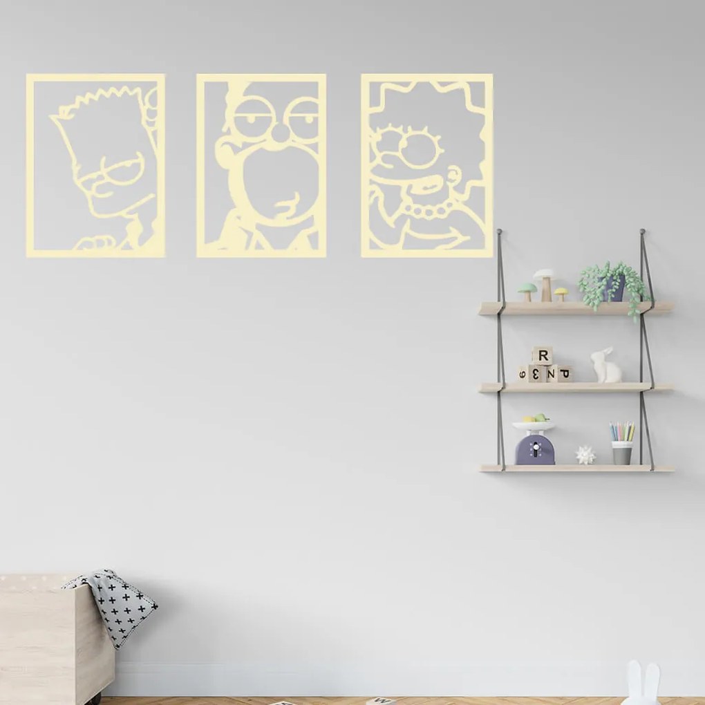 Veselá Stena Samolepka na stenu na stenu Bart Homer Lisa Simpsonovci Farba: čierna