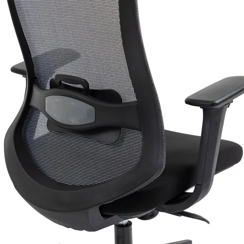 Kancelárska ergonomická stolička BULMA — sieťovina / látka, čierna