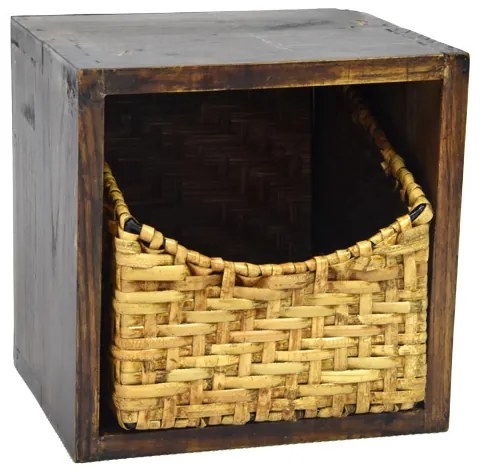 Drevená polica s košíkom Rozmery (cm): 16x34, v. 17
