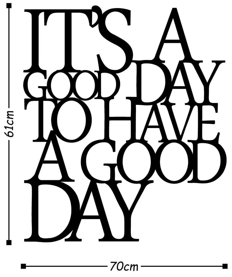 Čierna nástenná dekorácia Wallity Good Day