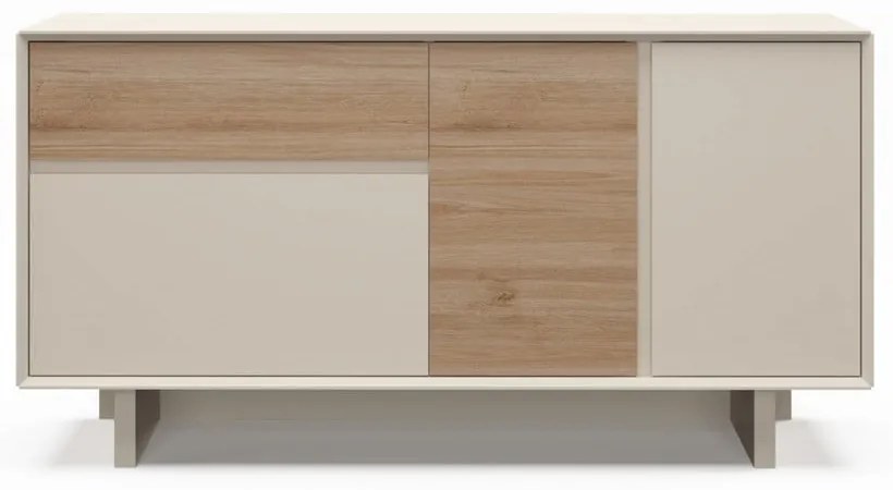 Komoda v béžovej a prírodnej farbe v dekore duba 146x76x45 cm Carpi – Marckeric