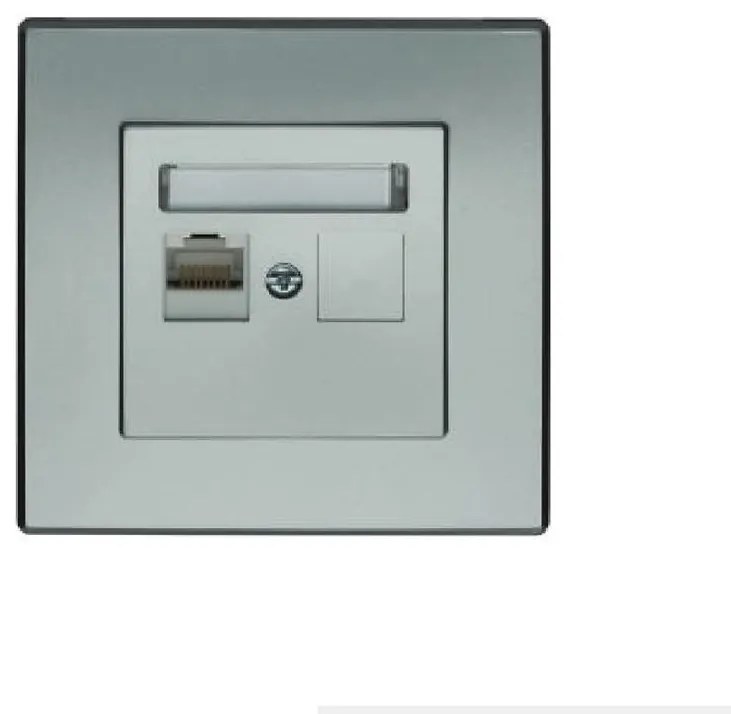 GPK-1L Počítačová zásuvka RJ45 jediná strieborná metalíza
