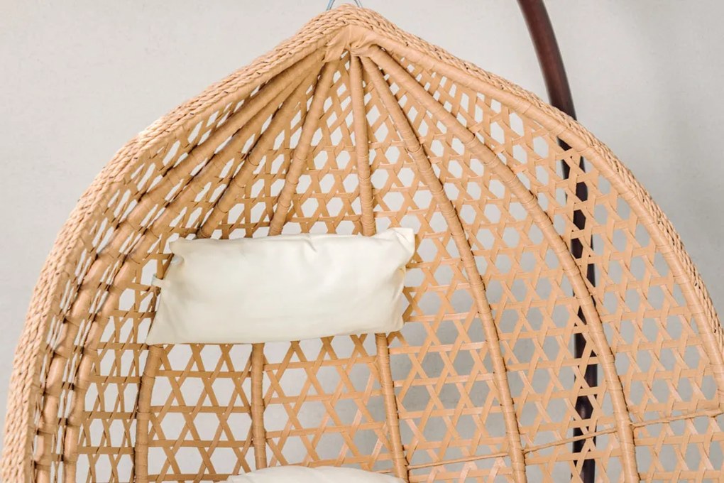 Svetlohnedé závesné kreslo TROPIKAL so stojanom