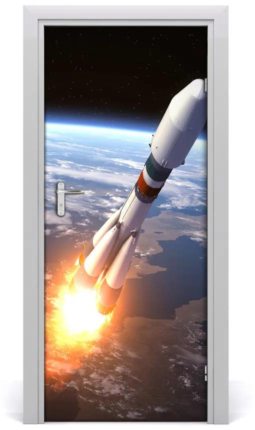 Fototapeta samolepiace dvere kozmická raketa 75x205 cm