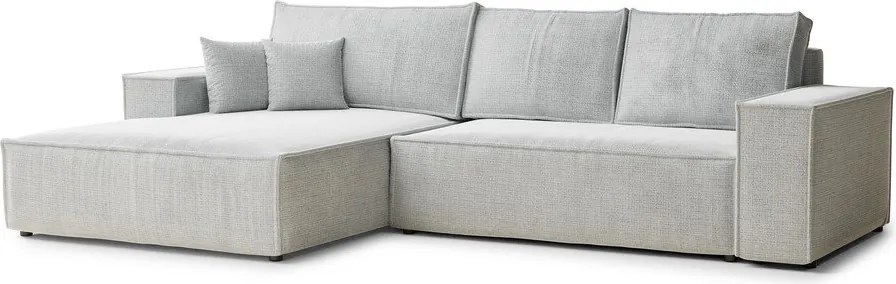 Svetlosivá ženilková rozkladacia/s úložným priestorom rohová pohovka (ľavý roh/s leňoškou) Maze – Maison de Rêve