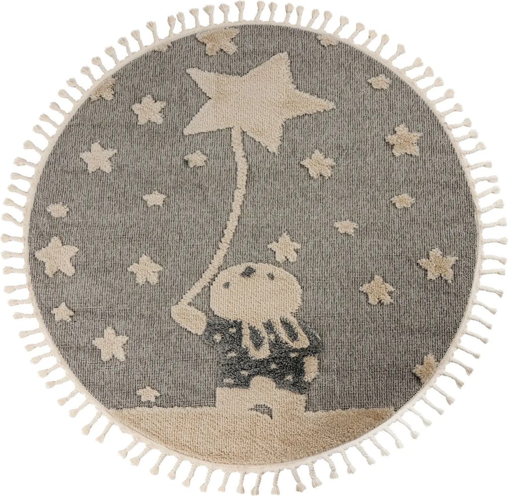 Detský kusový koberec My Fano 393 Rast kruh, 133x133 (priemer) kruh, šedá, detská izba, Obsession