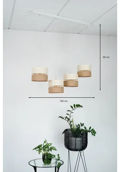 Brilagi - Luster na lanku ROYAL YUTE 4xE27/15W/230V béžová/krémová/biela