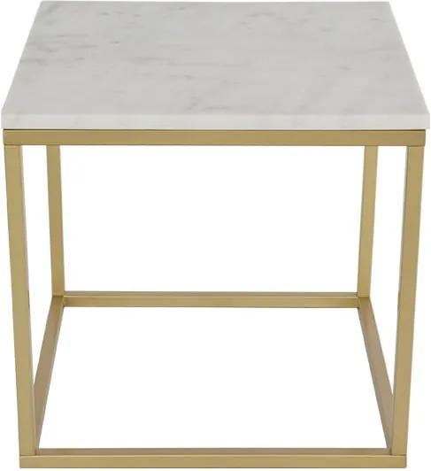 Mramorový konferenčný stolík s konštrukciou vo farbe mosadze RGE Accent, šírka 55 cm