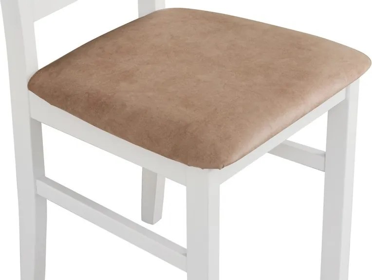 Jedálenská stolička Bono, biela/béžová látka