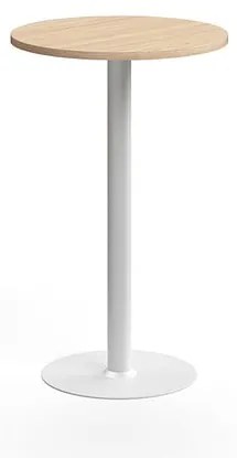 Barový stôl VERTICUS, Ø700x1100 mm, dub/biela