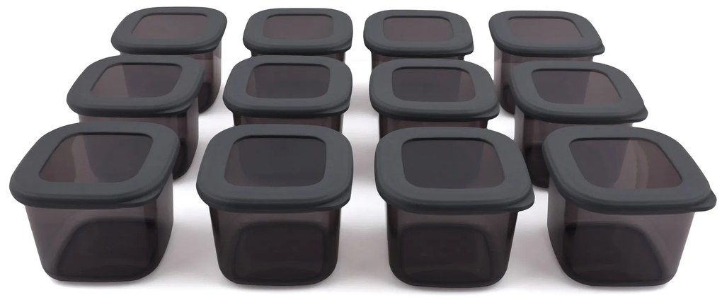 Súprava 12 ks kuchynských boxov BONNIE antracitová