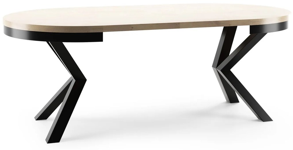 Okrúhly rozkladací jedálensky stôl PASI 100cm Kominácia stola: biely mramor - grafitové nohy