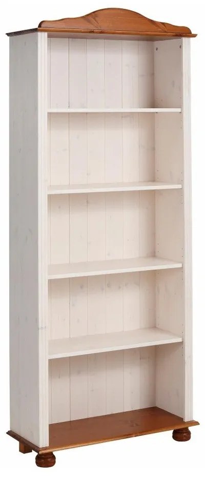 Biela/v prírodnej farbe knižnica z borovicového dreva 70x181 cm Ella – Støraa